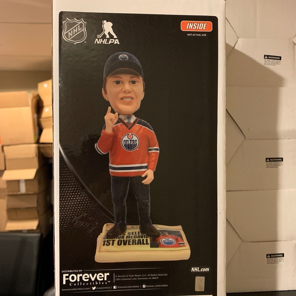 Connor McDavid -Forever Collectibles NHL draft day Bobblehead - NEW IN BOX